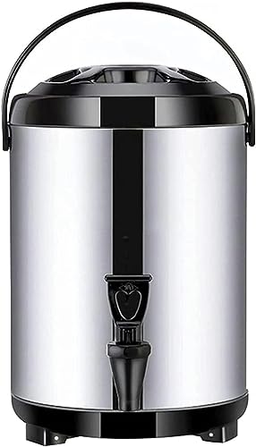 Heißwasserspender mit Wasserhahn, Edelstahl, 6 l/8 l/10 l/12 l, kommerzielles großes Kaffeeurnen-Isolierfass, isoliert for 10–12 Stunden (Color : Black, Size : 8L) von LecMy