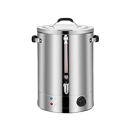 Insulation Bucket Thicken Stainless Steel, Hot Beverage Heater, with Lid and Thermometer, Cookware for Boiling,Commercial Electric Brew Kettle, Silver(Color:Double Layer With Tap,Size:60L) von LecMy