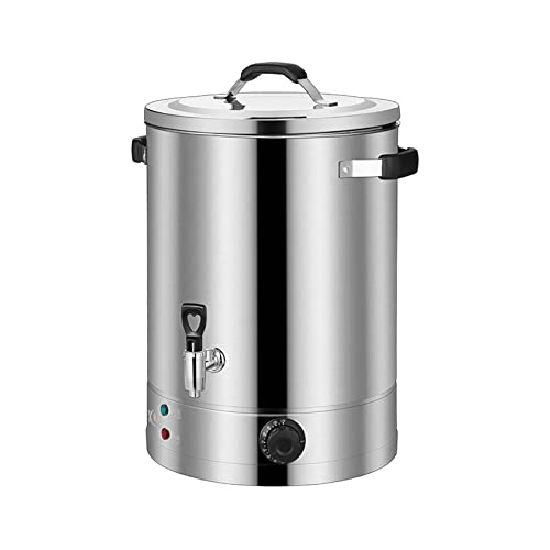 Insulation Bucket Thicken Stainless Steel, Hot Beverage Heater, with Lid and Thermometer, Cookware for Boiling,Commercial Electric Brew Kettle, Silver(Color:Single Layer With Tap,Size:60L) von LecMy
