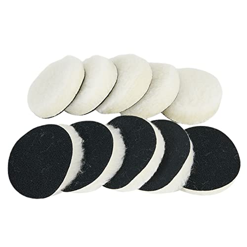 LecMy 10 Stück Polierpad 75 mm Hakenschlaufe Polierscheibe Wolle Polierpads for Exzenterpolierer Puffer von LecMy