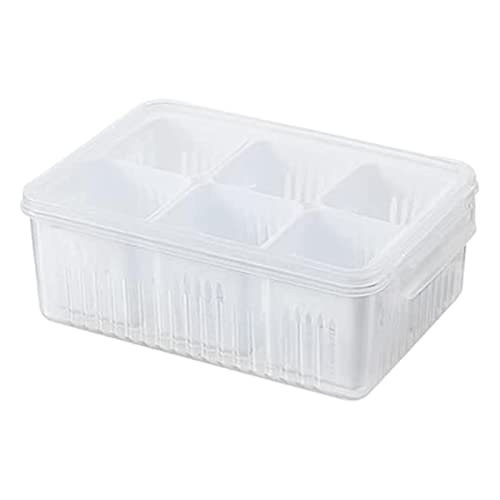 Kühlschrank Food Lagerbehälter, 6 In 1 Küche Scallion Aufbewahrungsbox, Wiederverwendbare Kühlschrank Obst Lebensmittel Frischhaltedrainage Box, Für Ingwer, Knoblauch, Zwiebel von Lecerrot