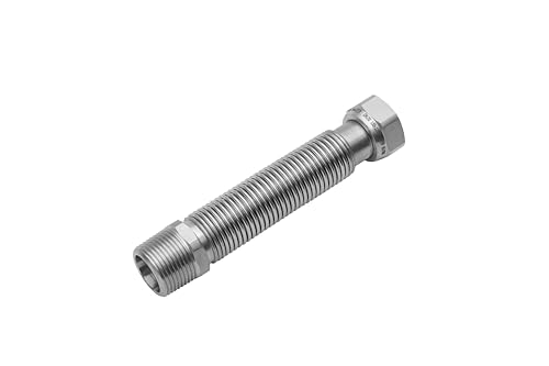 Flexo Edelstahlwellrohr flexibel ausziehbar mit Dichtung Wellrohr verschiedene Größen und Längen vormontiert 1/2" 3/4" 1" DN12 DN16 DN20 (1", 220-420mm, ÜM x AG) von Lechar