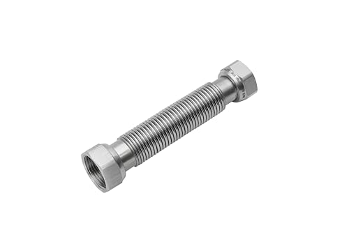 Flexo Edelstahlwellrohr flexibel ausziehbar mit Dichtung Wellrohr verschiedene Größen und Längen vormontiert 1/2" 3/4" 1" DN12 DN16 DN20 (3/4", 130-220mm, ÜM x ÜM) von Lechar