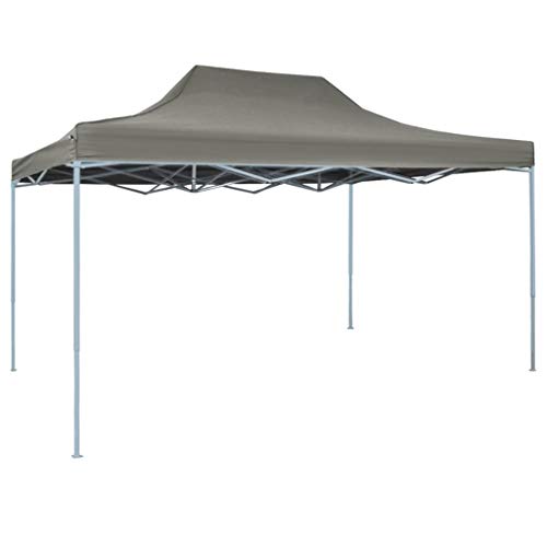 Lechnical Profi-Partyzelt Faltbar Faltpavillon Gartenpavillon Wasserdicht UV-Schutz Pavillon für Garten Terrasse Feier 3 x4 m Stahl Anthrazit von Lechnical
