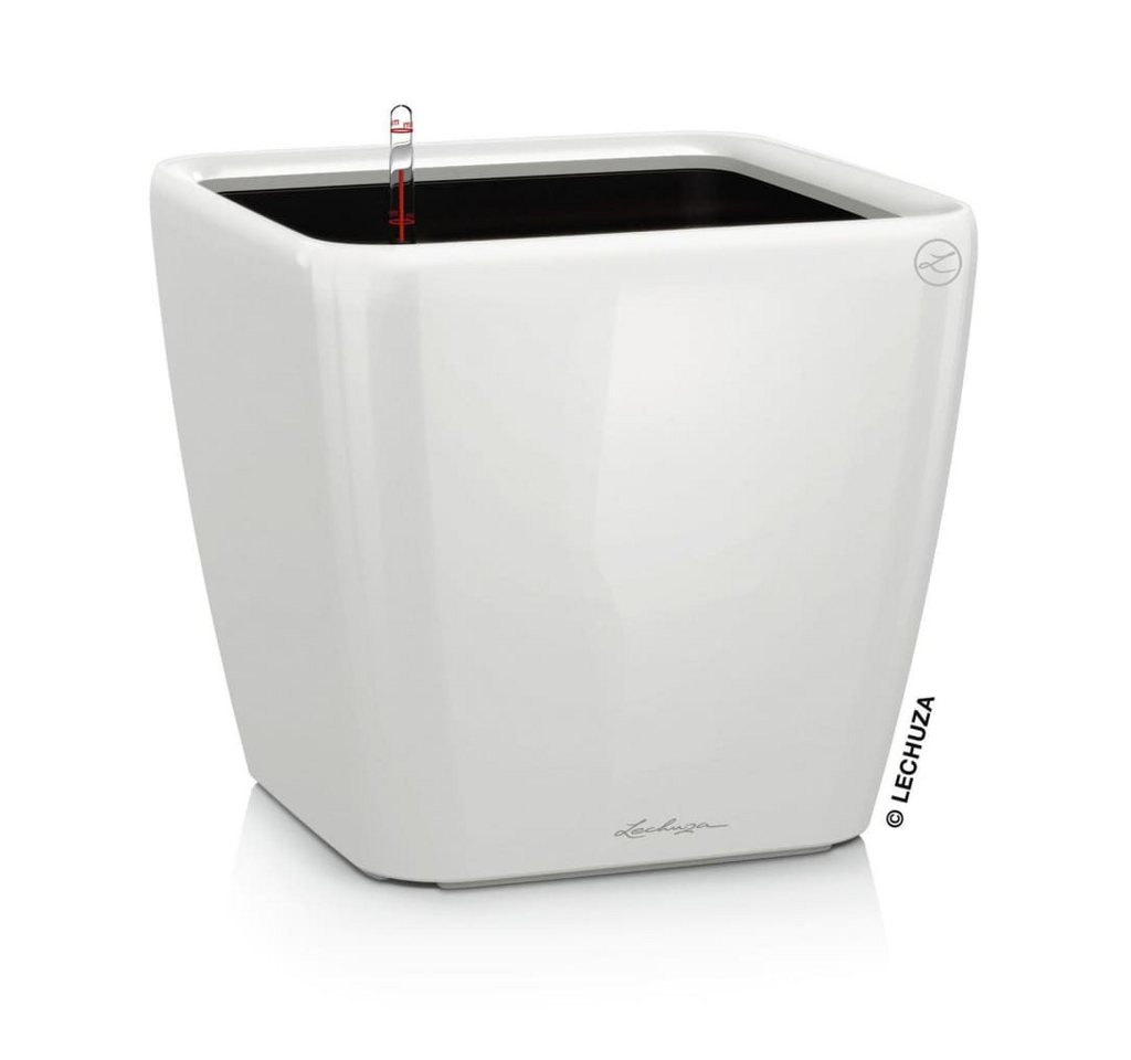 Lechuza® Blumentopf Tisch-Pflanzgefäß QUADRO LS 21 ALL-IN-ONE Hochglanz-Weiß (1 St) von Lechuza®