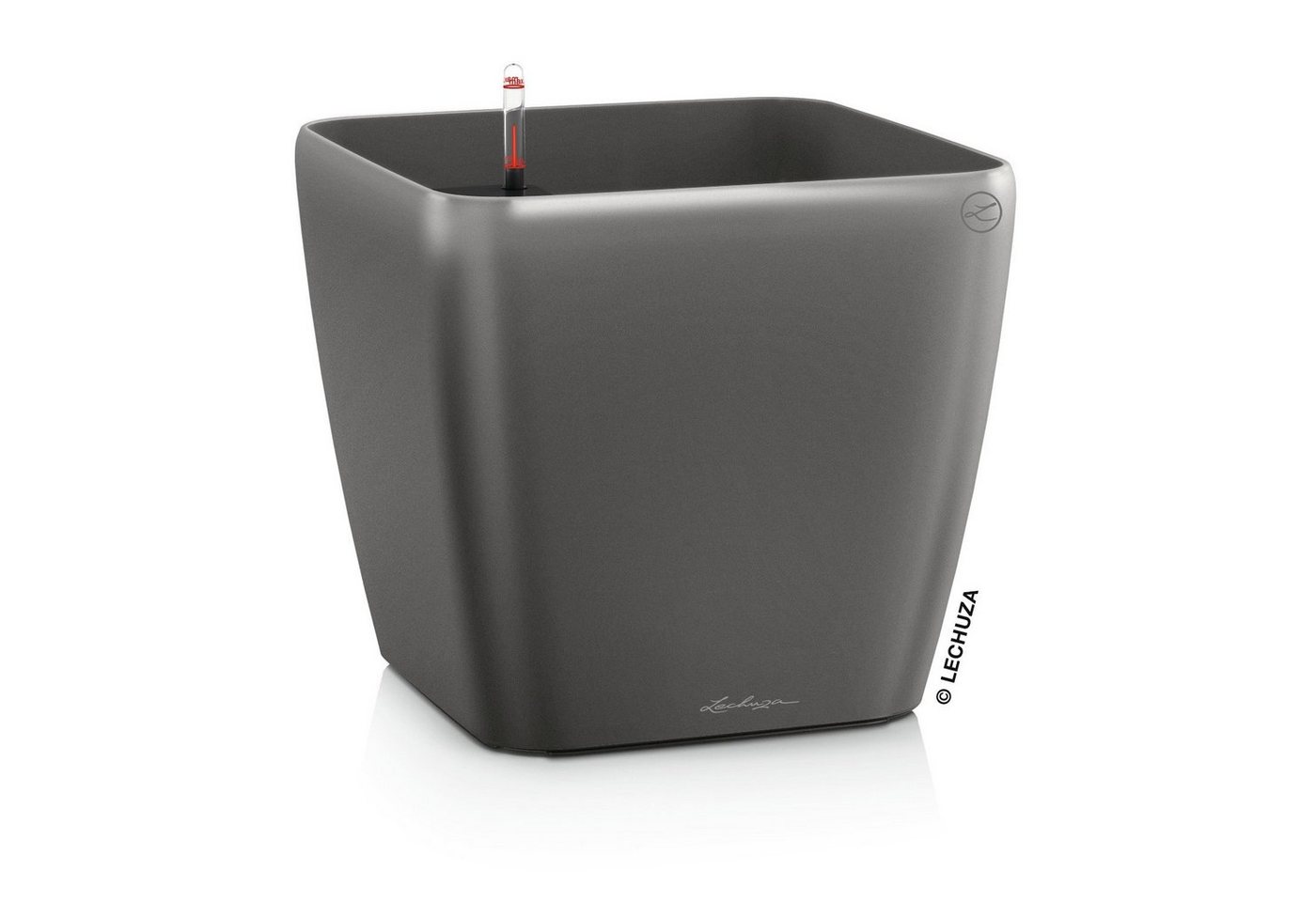 Lechuza® Blumentopf Quadro LS 50 - anthrazit metallic, AIO Komplettset von Lechuza®