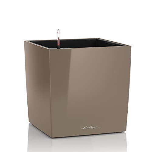 LECHUZA CUBE Premium 30 taupe hochglanz 16465 von Lechuza