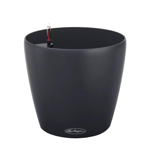 LECHUZA-Pflanzgefäß Classico Color ECO 18 Dungelgrau | Pflanzgefäß mit Bewässerungssystem und Wasserstandsanzeiger|aus 100% recyceltem Kunststoff | Matte Oberfläche | Ø 19 x 17 cm | 18905 von Lechuza