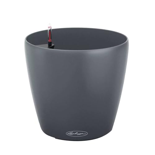 LECHUZA-Pflanzgefäß Classico Color ECO 21 Grau | Pflanzgefäß mit Bewässerungssystem und Wasserstandsanzeiger|aus 100% recyceltem Kunststoff | Matte Oberfläche | Ø 21,5 x 20,5 cm | 18913 von Lechuza