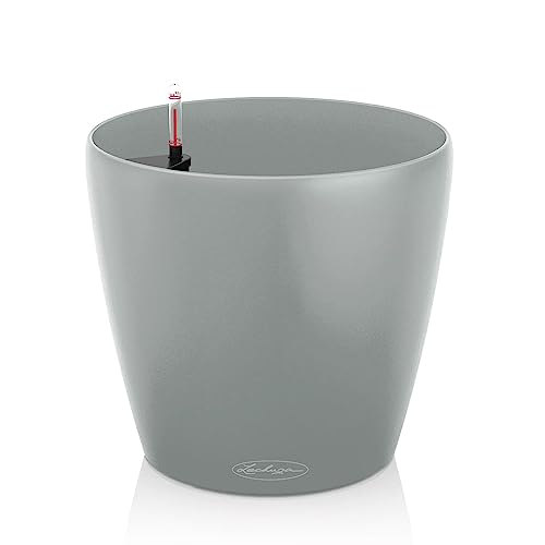 LECHUZA-Pflanzgefäß Classico Color ECO 35 Hellgrau Pflanzgefäß mit Bewässerungssystem und Wasserstandsanzeiger|aus 100 Prozent recyceltem Kunststoff Matte Oberfläche Ø 34,5 x 32,5 cm 18930 von Lechuza