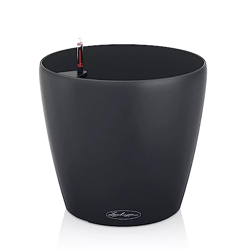 LECHUZA-Pflanzgefäß Classico Color ECO 35 Dunkelgrau | Pflanzgefäß mit Bewässerungssystem und Wasserstandsanzeiger|aus 100% recyceltem Kunststoff | Matte Oberfläche | Ø 34,5 x 32,5 cm | 18935 von Lechuza
