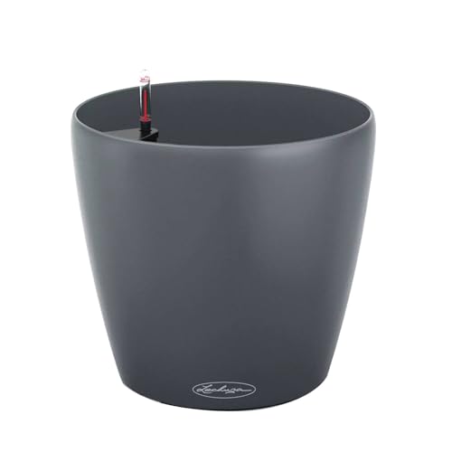 LECHUZA-Pflanzgefäß Classico Color ECO 60 Grau | Pflanzgefäß mit Bewässerungssystem und Wasserstandsanzeiger|aus 100% recyceltem Kunststoff | Matte Oberfläche | Ø 60 x 55,5 cm | 18953 von Lechuza