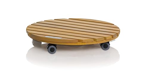 LECHUZA-Rolluntersetzer Natural Wood 40 Round Eukalyptusholz, Ø 40 x 7 cm, 16783 von Lechuza