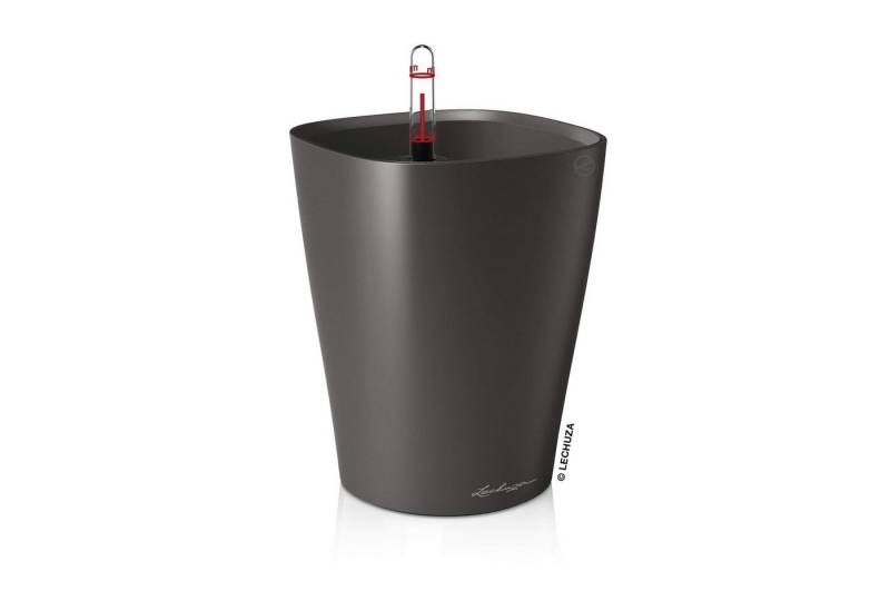 Lechuza® Blumentopf Deltini - anthrazit metallic AIO Komplettset von Lechuza