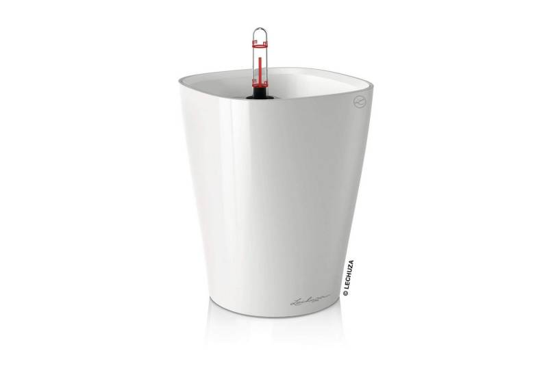 Lechuza® Blumentopf Deltini - weiß hochglanz AIO Komplettset von Lechuza