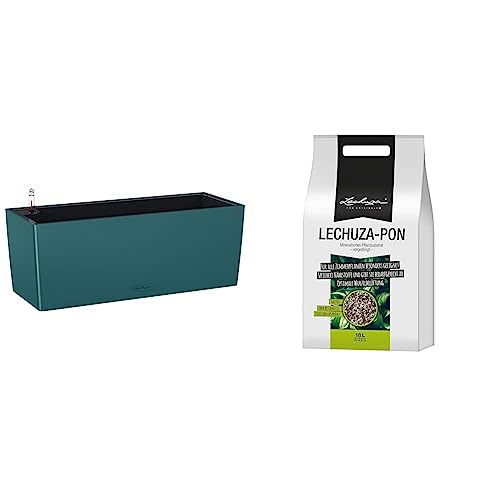 Lechuza 50 Color - Exclusive Sonderfarbe Capri, 50x19x19 cm &%22PON 18Liter%22 Pflanzsubstrat, Neutral von Lechuza