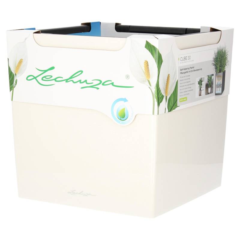 Lechuza Blumentopf groß Cube 30 weiß hochglanz von geobra Brandstätter Stiftung & Co. KG LECHUZA