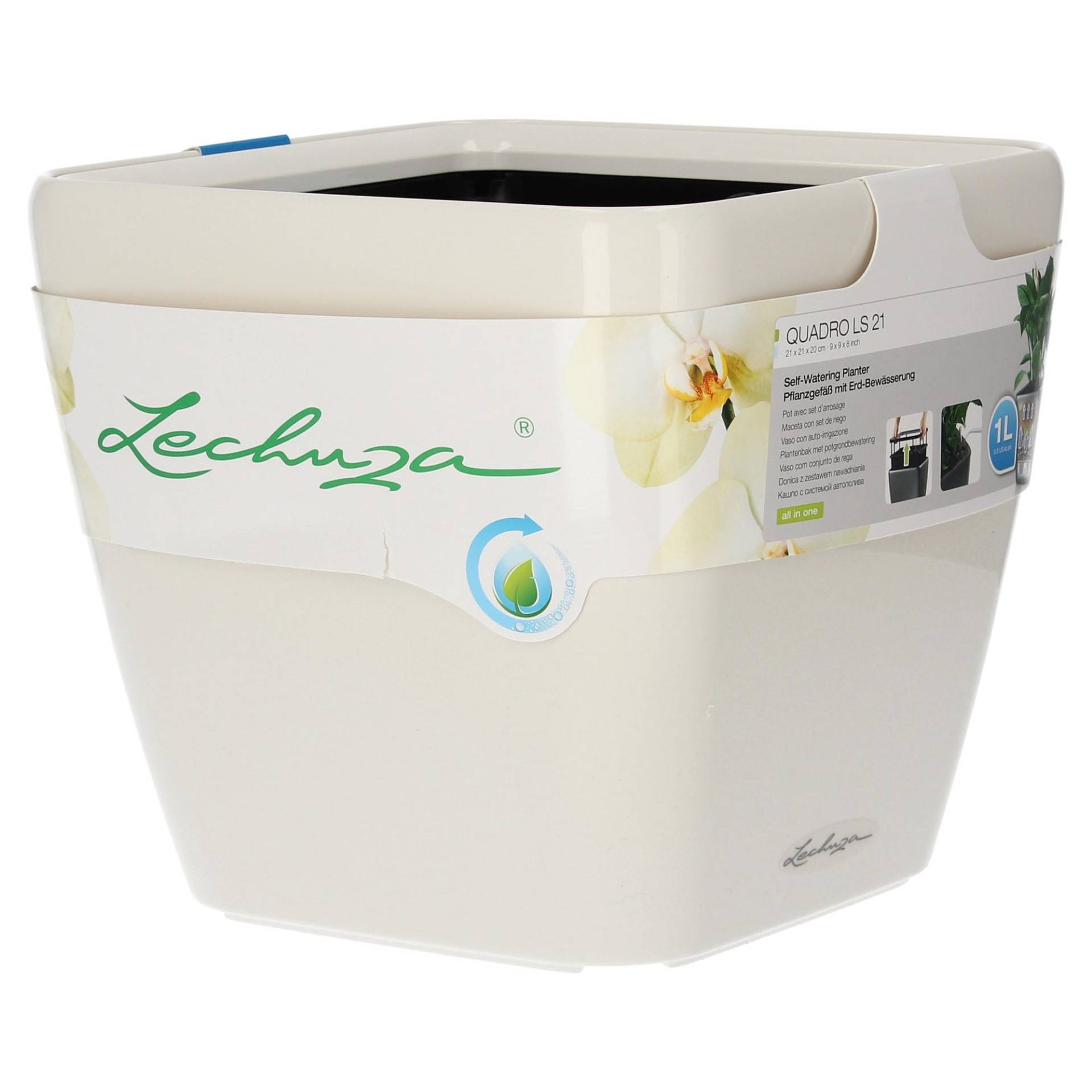 Lechuza Blumentopf groß Quadro LS 21 weiß hochglanz von geobra Brandstätter Stiftung & Co. KG LECHUZA