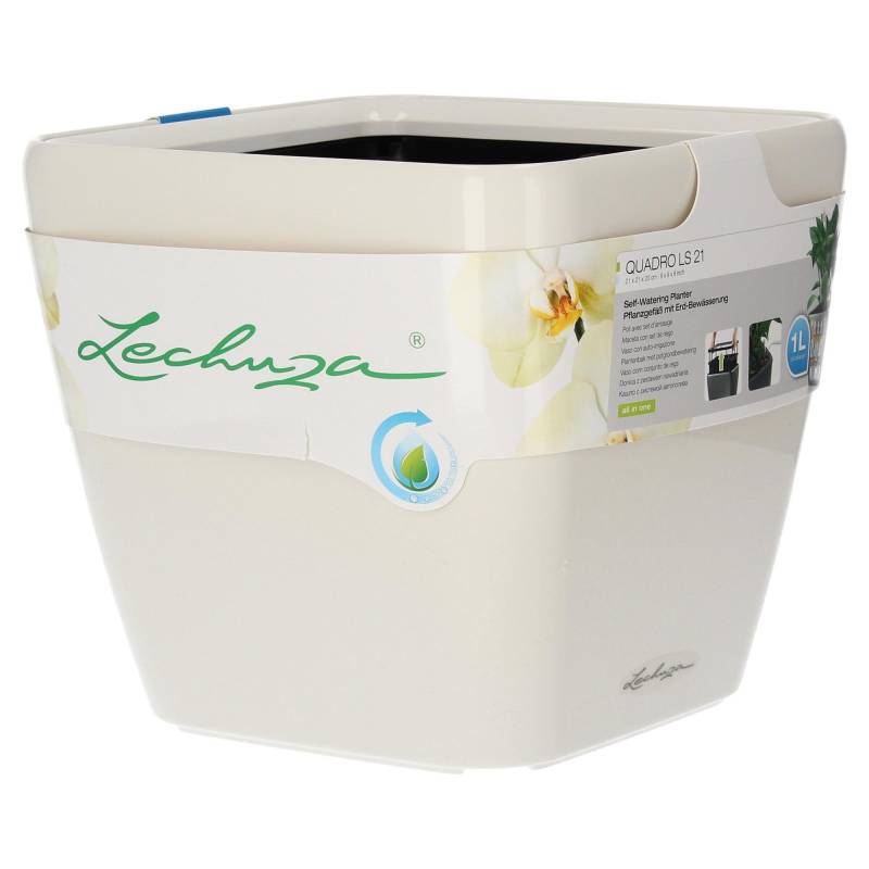 Lechuza Blumentopf groß Quadro LS 21 weiß hochglanz von geobra Brandstätter Stiftung & Co. KG LECHUZA
