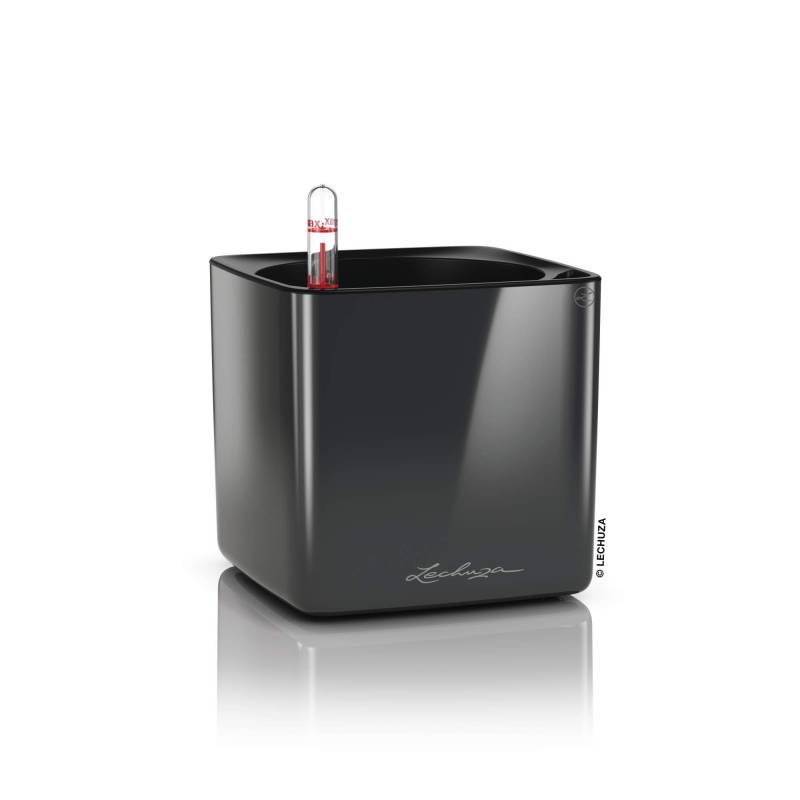 Lechuza Blumentopf klein Cube Glossy 14 Anthrazit highgloss von geobra Brandstätter Stiftung & Co. KG LECHUZA