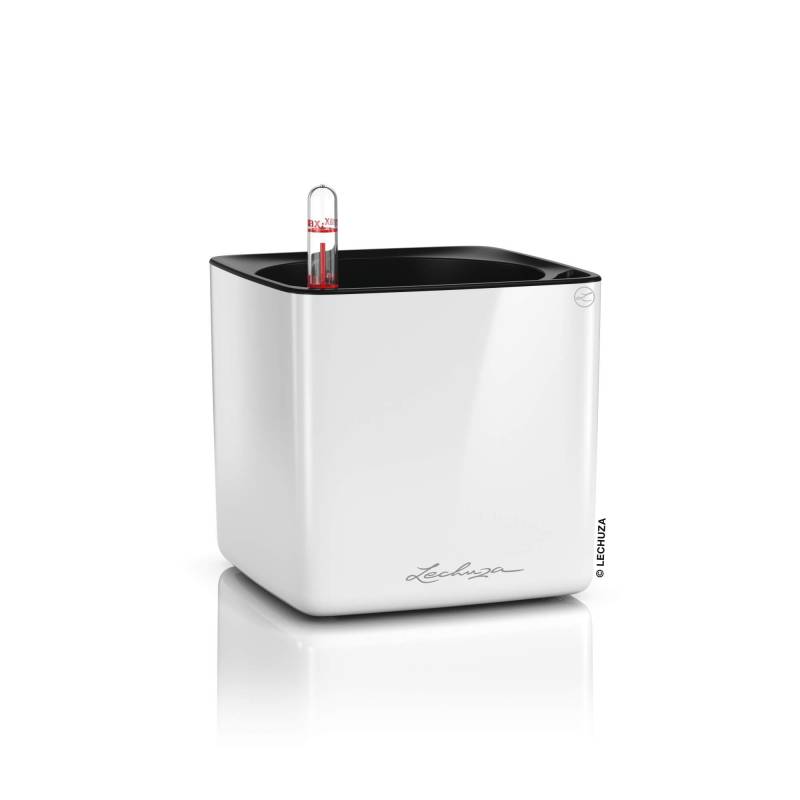 Lechuza Blumentopf klein Cube Glossy 14 weiß highgloss von geobra Brandstätter Stiftung & Co. KG LECHUZA