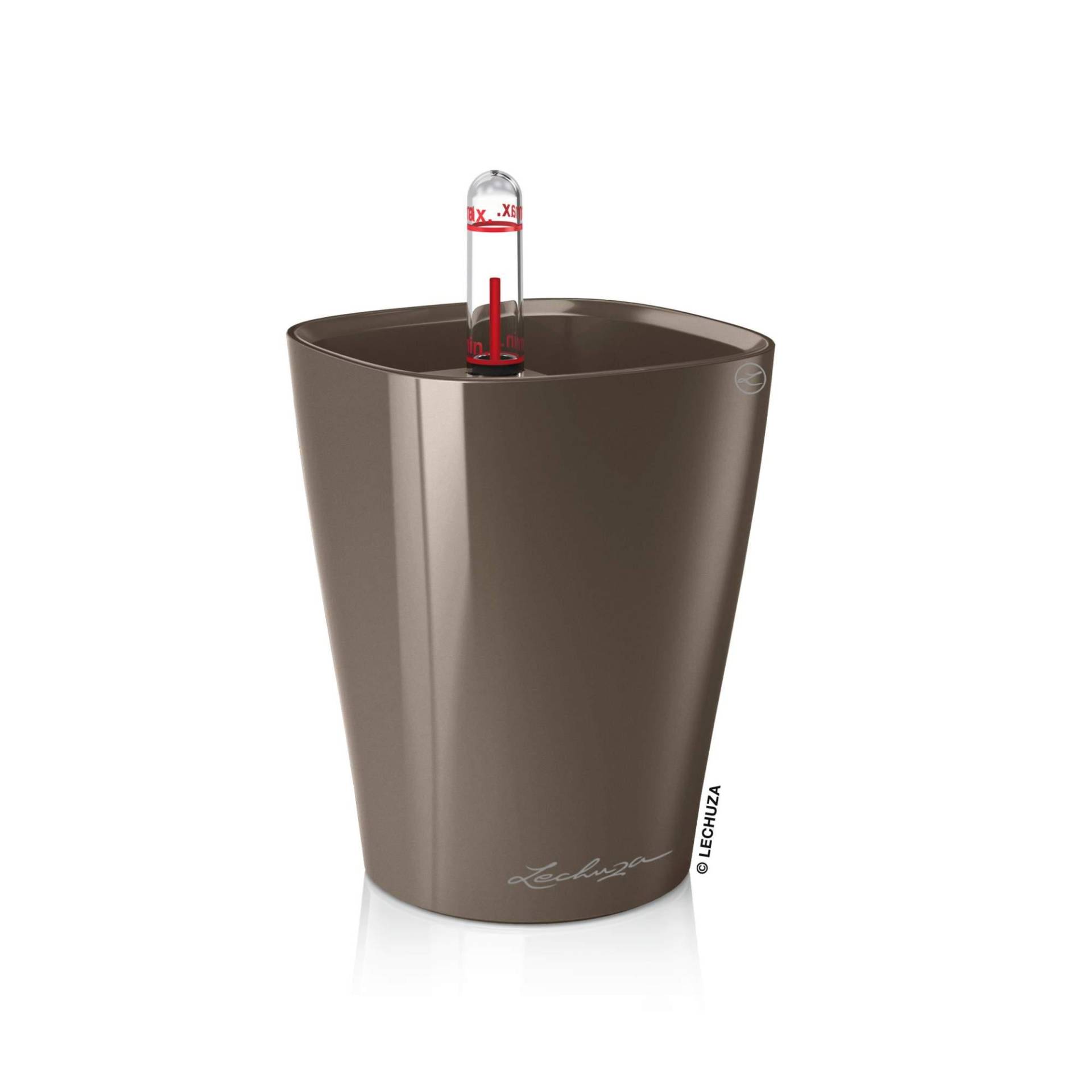 Lechuza Blumentopf klein Mini Deltini taupe hochglanz braun von geobra Brandstätter Stiftung & Co. KG LECHUZA
