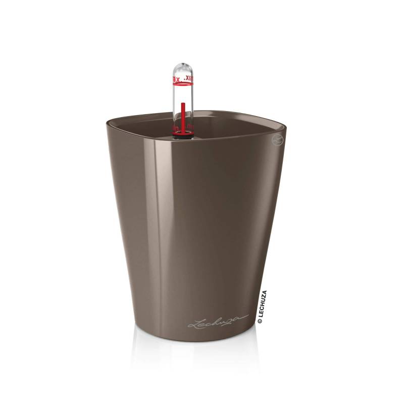 Lechuza Blumentopf klein Mini Deltini taupe hochglanz braun von geobra Brandstätter Stiftung & Co. KG LECHUZA