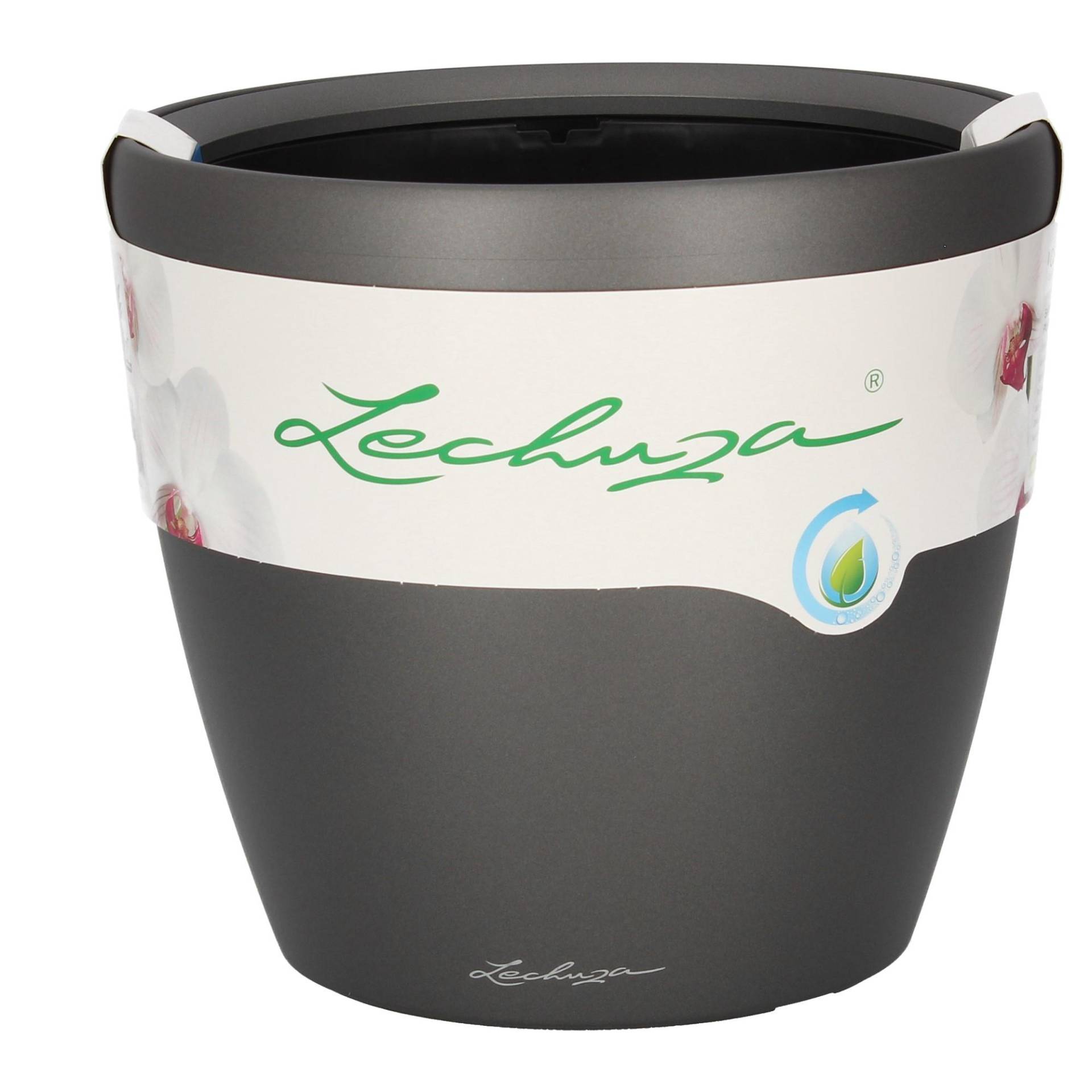 Lechuza Blumentopf rund Classico LS 28 anthrazit metallic von geobra Brandstätter Stiftung & Co. KG LECHUZA