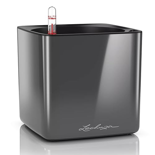 LECHUZA CUBE Glossy 16 anthrazit highgloss 13521 von Lechuza