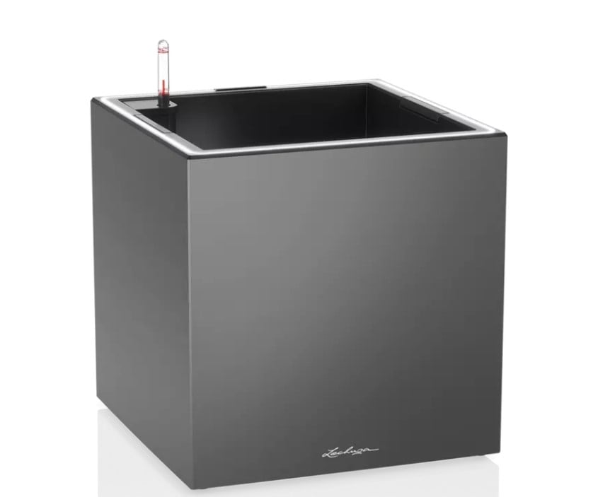 Lechuza Pflanzgefäß Canto Premium 40 LED low anthrazit metallic von Lechuza