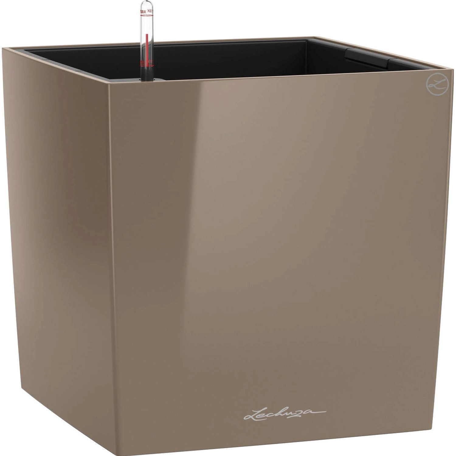 Lechuza Pflanzgefäß Cube Premium 40 cm x 40 cm Taupe hochglanz von Lechuza