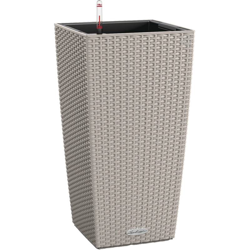 Lechuza Pflanzgefäß Cubico Cottage 40 cm x 40 cm x 75 cm Sandbraun von Lechuza