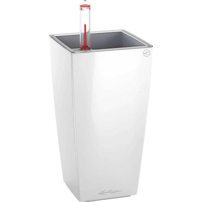 Lechuza Pflanzgefäß Maxi-Cubi Weiß hochglanz 14 cm x 14 cm von Lechuza