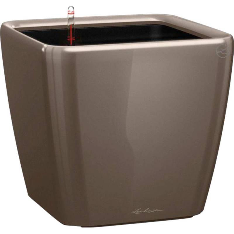 Lechuza Pflanzgefäß Quadro Premium LS 35 cm x 35 cm x 33 cm Taupe hochglanz von Lechuza