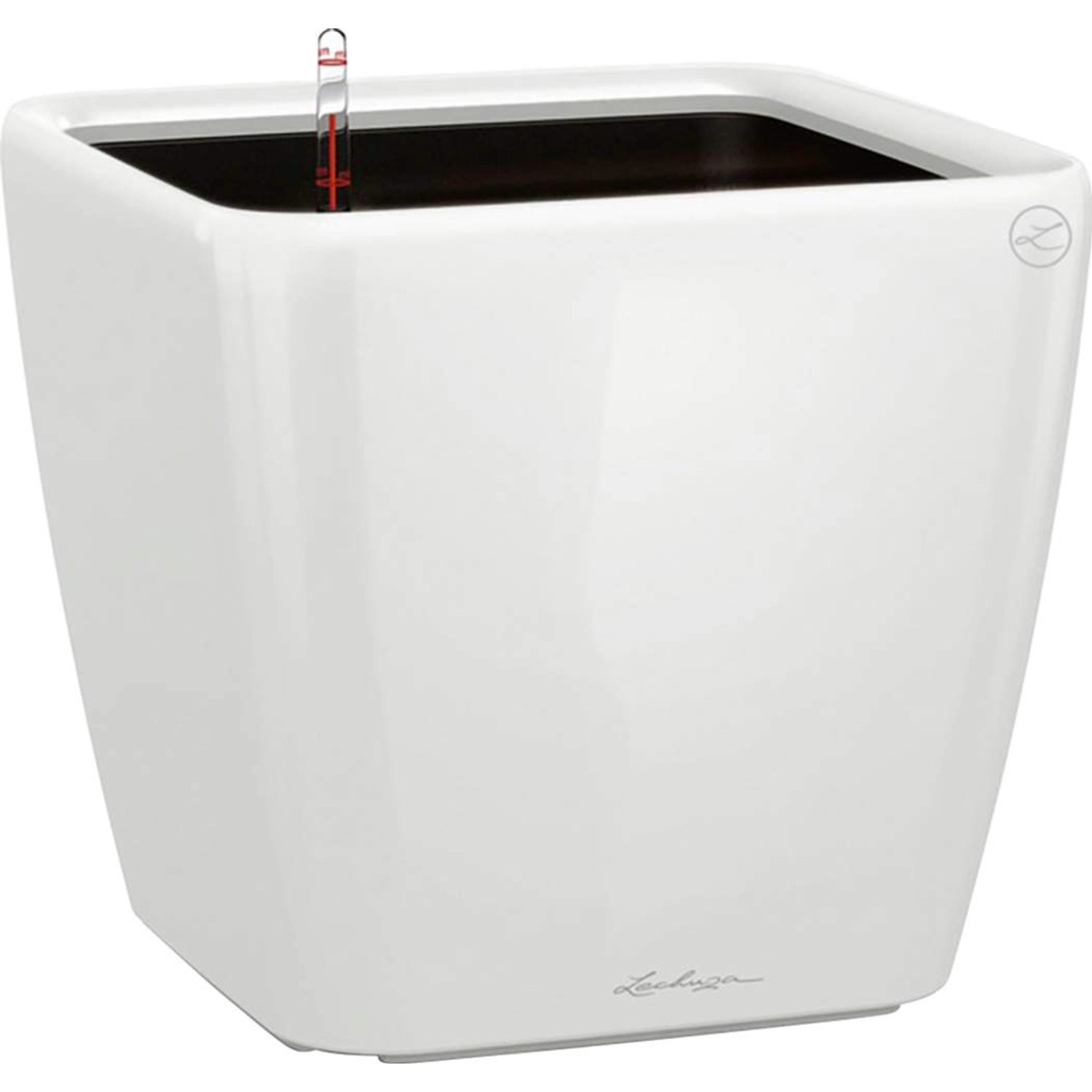 Lechuza Pflanzgefäß Quadro Premium LS 35 cm x 35 cm x 33 cm Weiß hochglanz von Lechuza