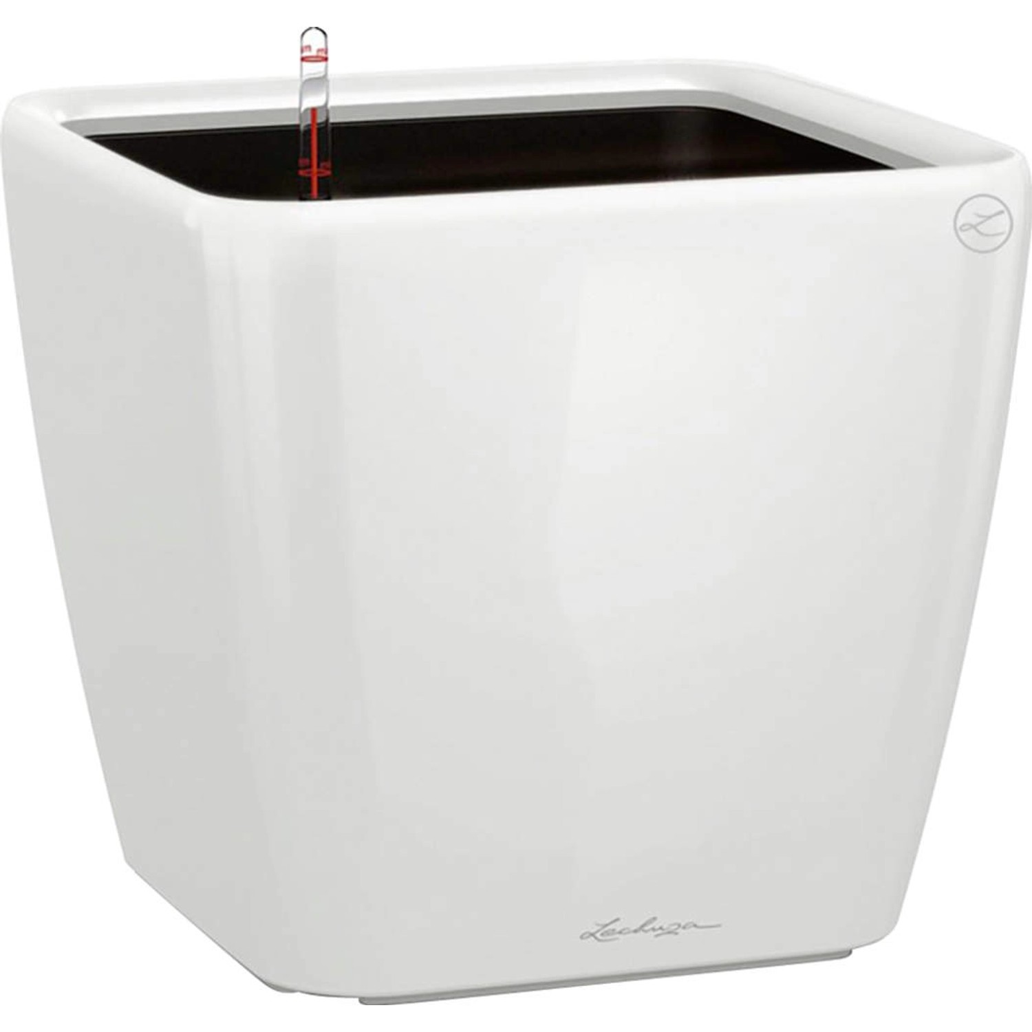 Lechuza Pflanzgefäß Quadro Premium LS 43 cm x 43 cm x 40 cm Weiß hochglanz von Lechuza