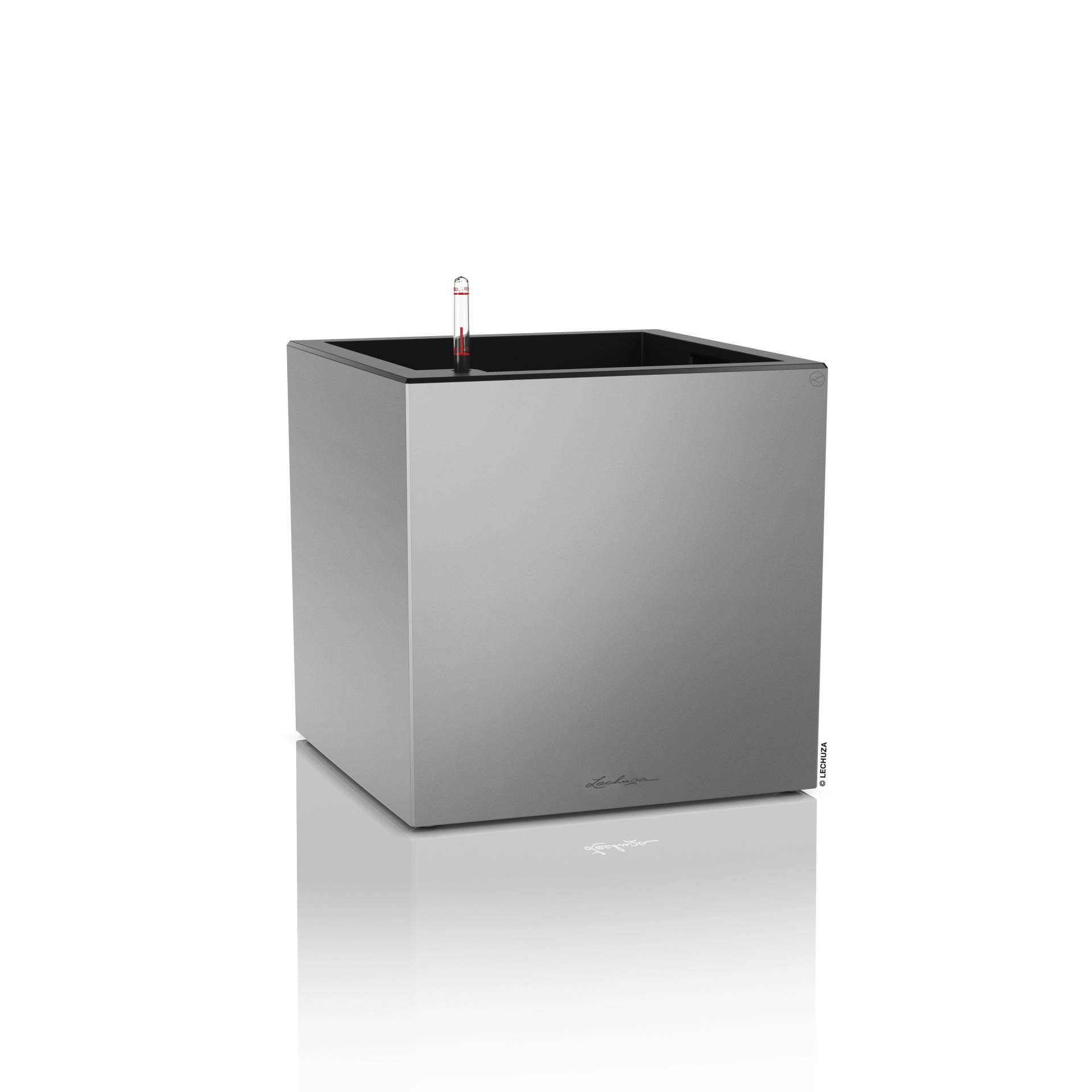 Lechuza Pflanzkübel eckig Canto Premium Low 40 silber von geobra Brandstätter Stiftung & Co. KG LECHUZA