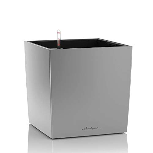 LECHUZA CUBE Premium 30 silber metallic 16468 von Lechuza