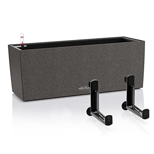 Lechuza Selbstbewässernder Topf Balconera Stone 50 Graphit Schwarz Kunststoff Balkon Übertopf für Geländer H19 L50 B19cm Bundle mit schwarzen Balkonhalterungen Lechuza Selbstbewässernder Topf Balconera Stone 50 Graphit Schwarz Kunststoff Balkon Übertopf für Geländer H19 L50 B19cm Bundle mit schwarzen Balkonhalterungen von Lechuza