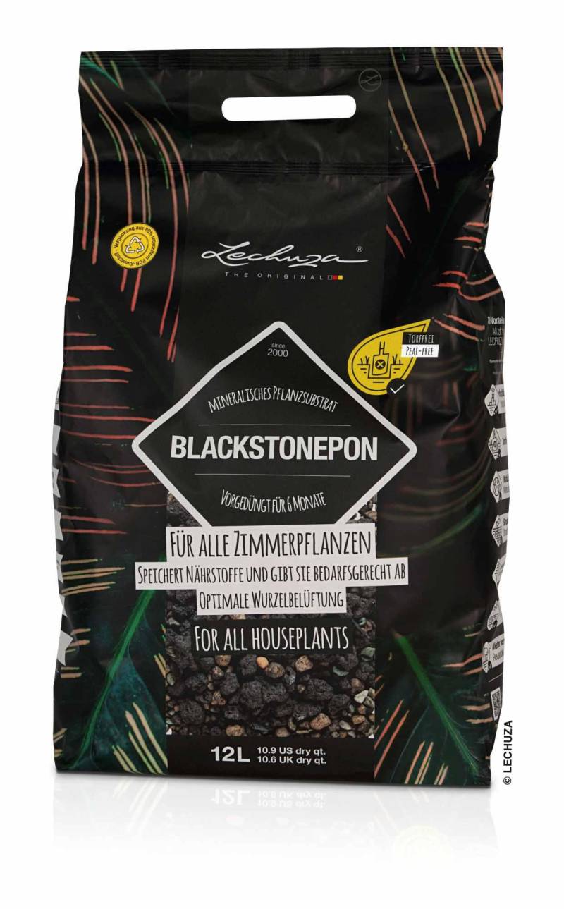 Lechuza Substrat Blackstonepon 12L vorgedüngt torffrei 19556 von geobra Brandstätter Stiftung & Co. KG LECHUZA