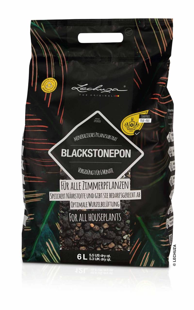 Lechuza Substrat Blackstonepon 6L vorgedüngt 19555 von geobra Brandstätter Stiftung & Co. KG LECHUZA