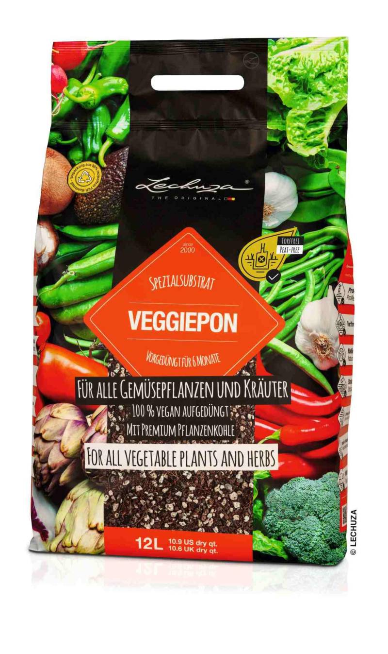 Lechuza Substrat Veggiepon 12L Gemüse Vegan von geobra Brandstätter Stiftung & Co. KG LECHUZA