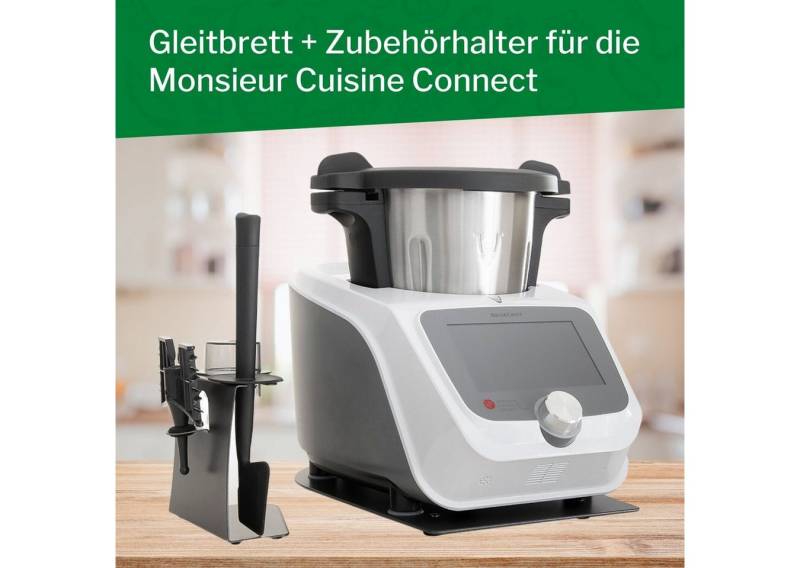 Leckerhelfer - automatisch Lecker Ablageregal Gleitbrett + Zubehörhalter für SILVERCREST® MONSIEUR CUISINE CONNECT, Komplett-Set, Made in Germany von Leckerhelfer - automatisch Lecker
