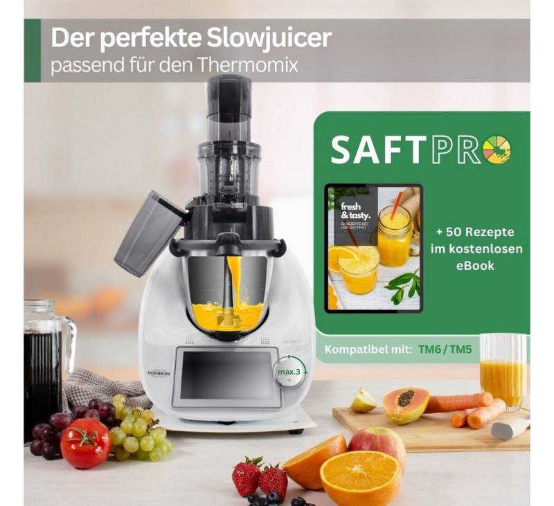 Leckerhelfer - automatisch Lecker Entsafteraufsatz SaftPRO - der Slowjuicer / Entsafter passend für den Thermomix TM5&TM6, Zubehör für Thermomix TM5 & TM6, Kompatibel mit TM5&TM6, BPA-Free Leckerhelfer - automatisch Lecker Entsafteraufsatz SaftPRO - der Slowjuicer / Entsafter passend für den Thermomix TM5&TM6, Zubehör für Thermomix TM5 & TM6, Kompatibel mit TM5&TM6, BPA-Free von Leckerhelfer - automatisch Lecker