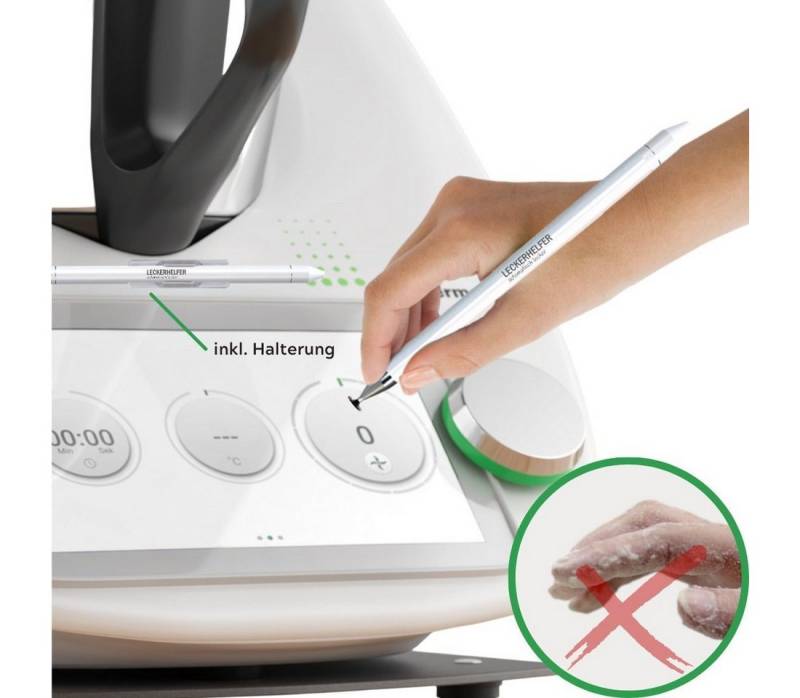 Leckerhelfer - automatisch Lecker Küchenmaschinen Zubehör-Set TouchPRO + Halterung – passend für den Thermomix TM7, TM6, TM5 Display, Zubehör für Thermomix TM6 und TM5 von Leckerhelfer - automatisch Lecker