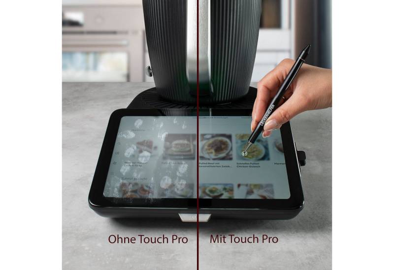 Leckerhelfer - automatisch Lecker Küchenmaschinen Zubehör-Set TouchPRO – Stift+Halterung passend für Thermomix TM7 Display schwarz von Leckerhelfer - automatisch Lecker
