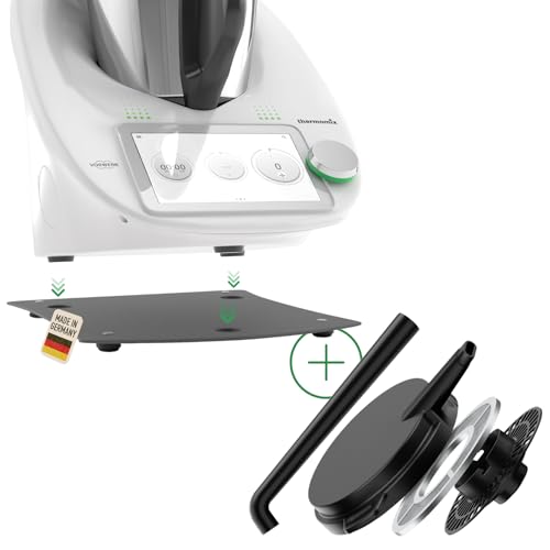 Gleitbrett passend für den Thermomix TM6 / TM5 / perfektes Zubehör passend für den Thermomix in anthrazit-grau (Set-Angebot Gleitbrett Anthrazit-grau + DampfPro) von Leckerhelfer