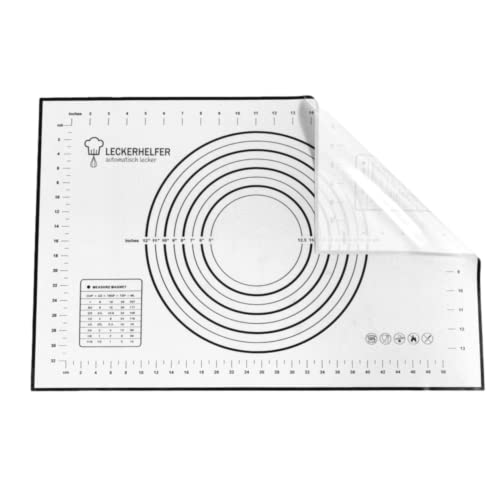 Premium Backmatte/Rutschfeste Backunterlage XXL 60x40cm von Leckerhelfer