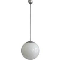 Große Art Déco Kugellampe Mit Opalglas Lampenschirm Und Verchromter Lampenaufhängung - Bauhaus 1930 1940 von LeclaireDesign