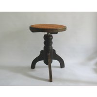 Klavierhocker, Drehhocker Mit Wiener Geflecht, Um 1900 von LeclaireDesign